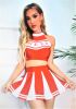 Adult Female Costumes to Hire - Cheer leader - RED - top & skirt - LARGE